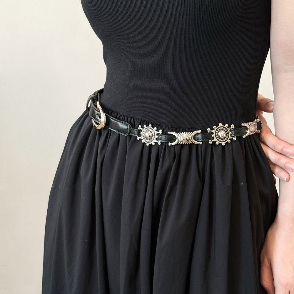 Y2K Ethnic Fashion - Fashion Y2K Metal Carved Belts Thin