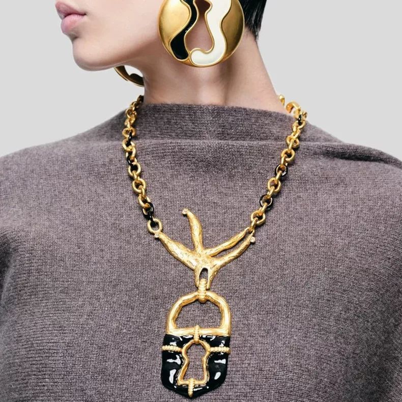 Women'S Ethnic Fashion Brands - Vintage Ethnic Metal Alloy Black Lock