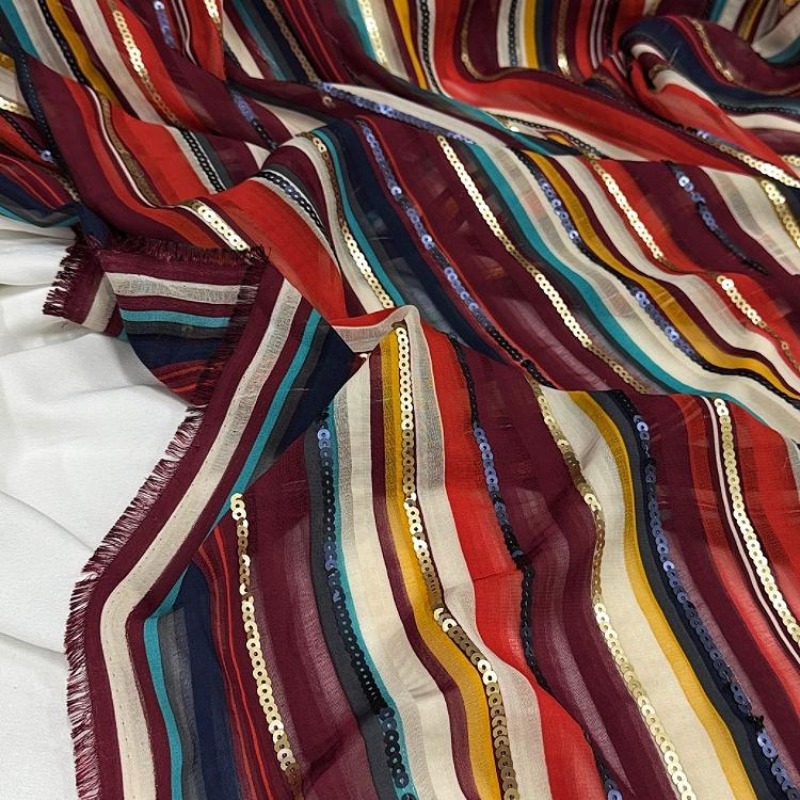 Colorful Striped Embroidered S - đánh giá và giá Ethnic Fashion Designers