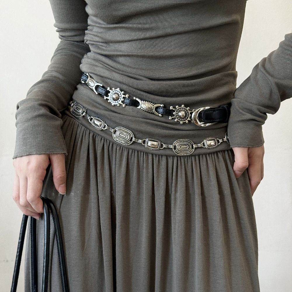 Fashion Y2K Metal Carved Belts - đánh giá và giá Y2K Ethnic Fashion