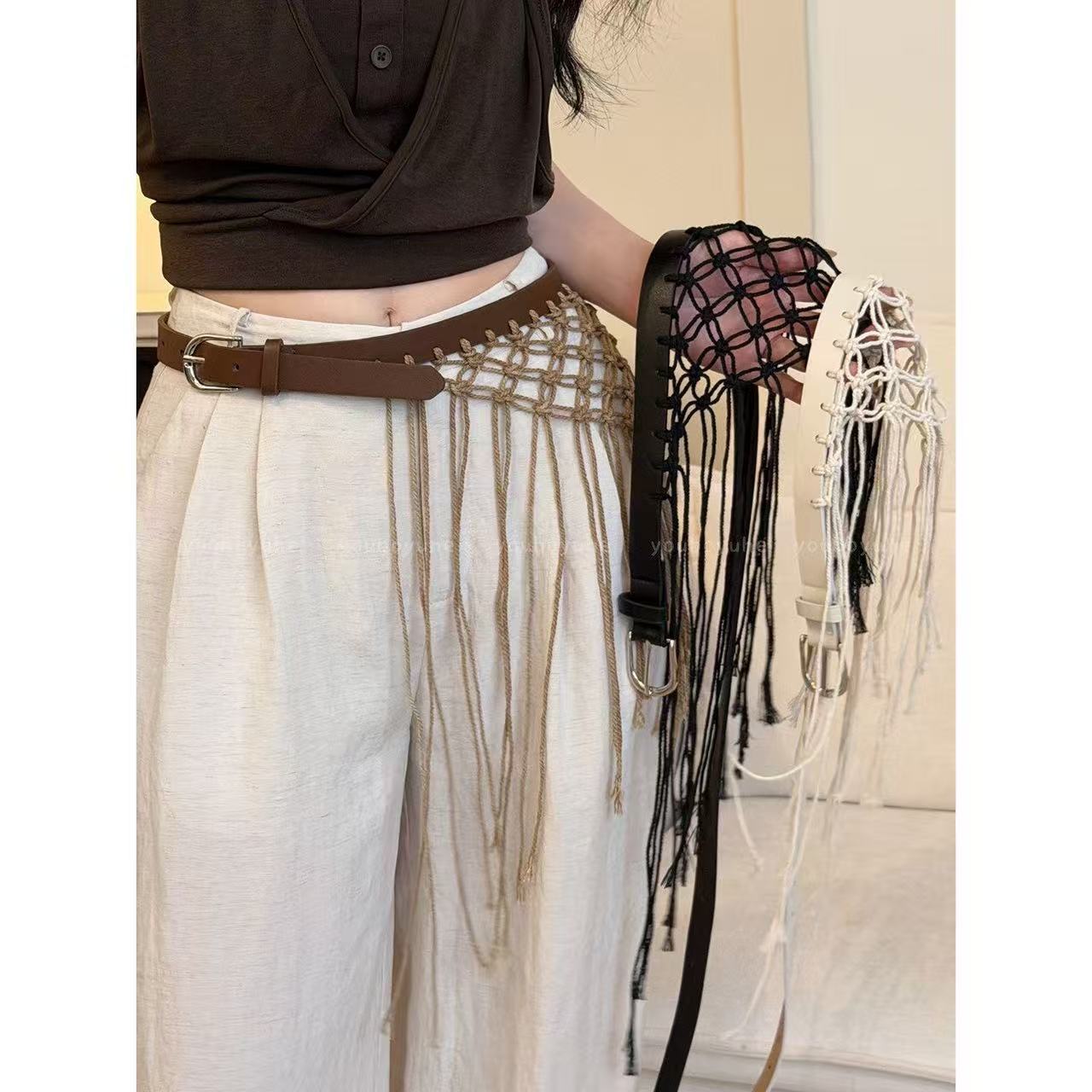 Casual Y2K Tassel Weave Waist  - đánh giá và giá Y2K Ethnic Fashion