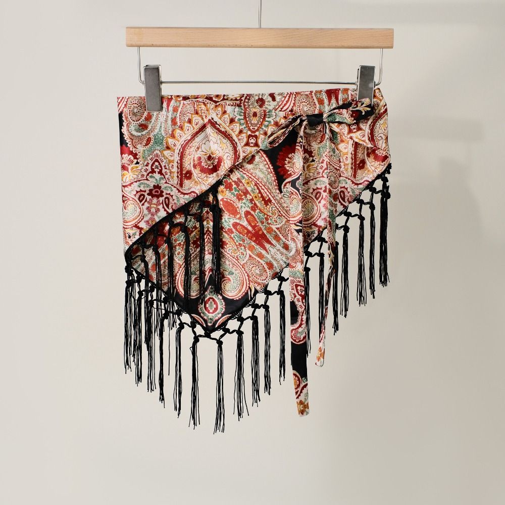 Ethnic Paisley Print Hip Scarf - đánh giá và giá Y2K Ethnic Fashion