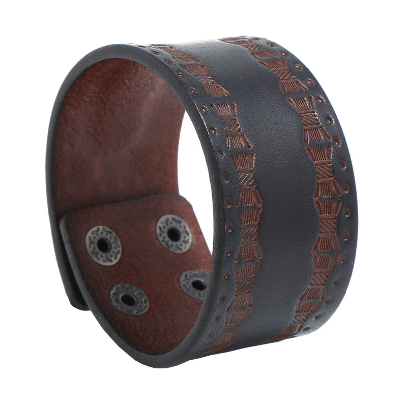 Retro Brown Wide Cowhide Brace - đánh giá và giá Ethnic Fashion Pk