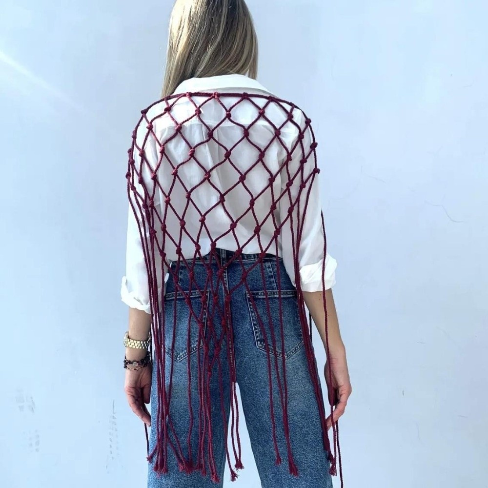 Bohemian Netted Fringe Scarf S - đánh giá và giá Ethnic Fashion Designers